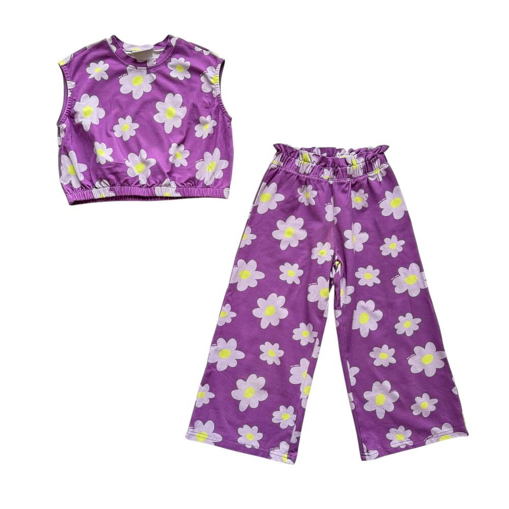Dear Sophie Floral Crop Top + Culotte Pants Size 6-8y